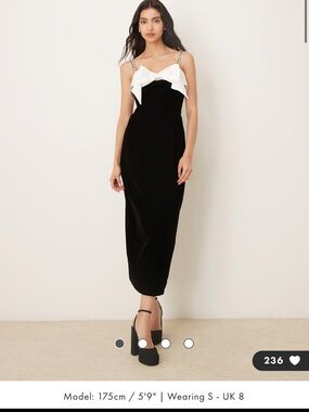 Sister Jane Bow-appliqued Velvet Midi dress